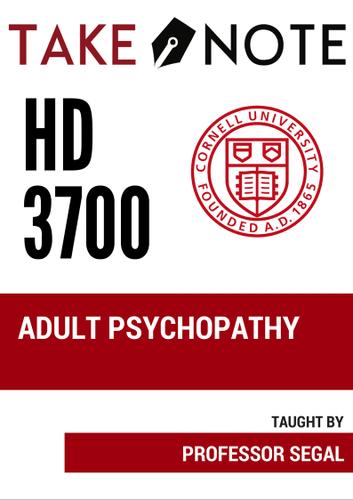 Cover image for TakeNote HD 3700: Adult Psychopathy